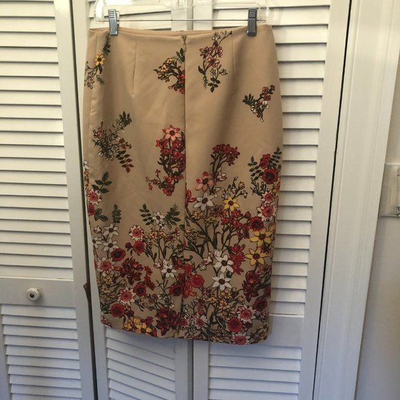 7th Avenue Design Studio New York & C, beige flowery skirt, 6 - Picture 2 of 8